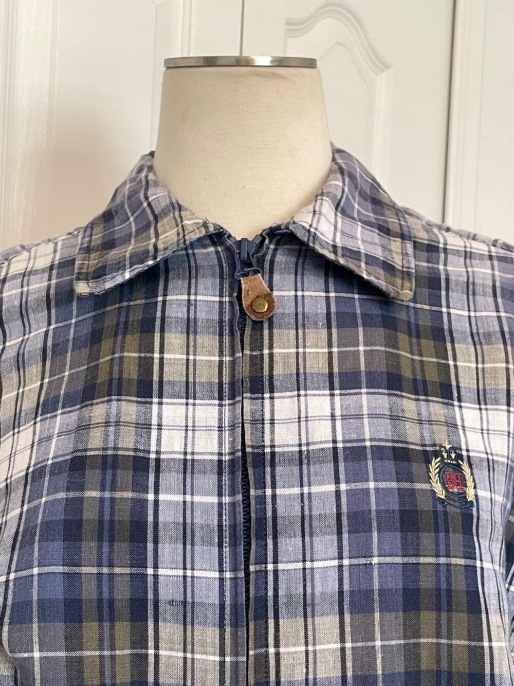 Vintage 90s Bugle Boy Blue Plaid Woman’s Jacket + Shorts 2-Piece Set Size S/6 - Picture 5 of 16